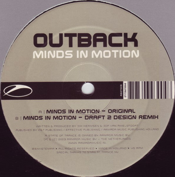 Outback : Minds In Motion (12")