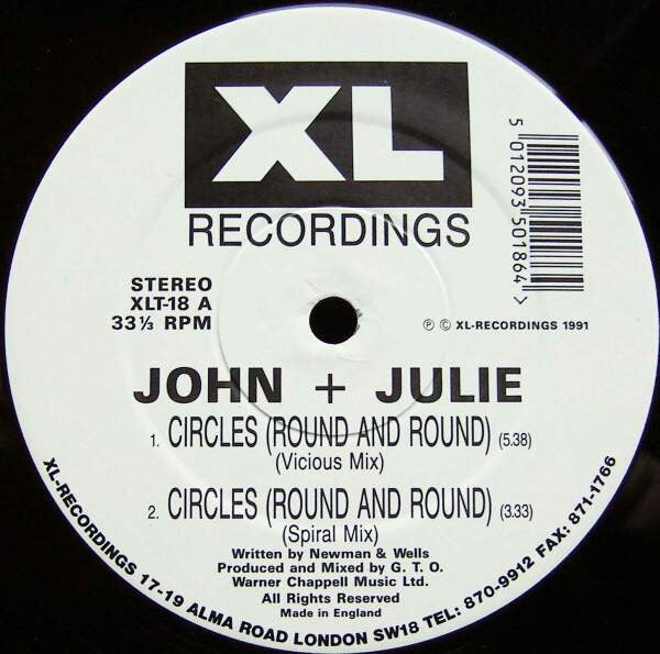 John + Julie Featuring Auriole : Circles (Round And Round) (12")