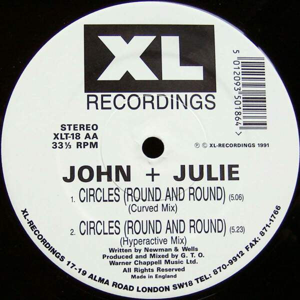 John + Julie Featuring Auriole : Circles (Round And Round) (12")