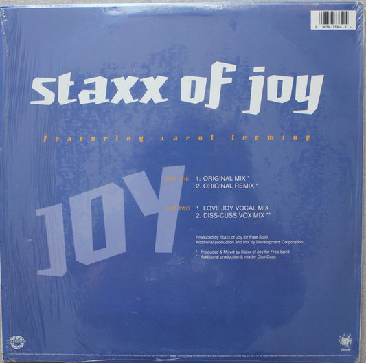 Staxx Of Joy* Featuring Carol Leeming : Joy (12")