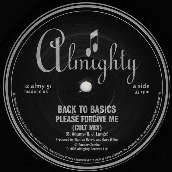 Back To Basics (3) : Please Forgive Me (12")