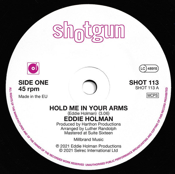 Eddie Holman : Hold Me In Your Arms / I'm Not Gonna Give Up (7")