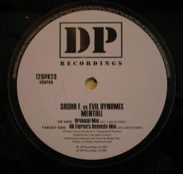 Sasha F.* vs. Evil Dynamix : Mentall (12")