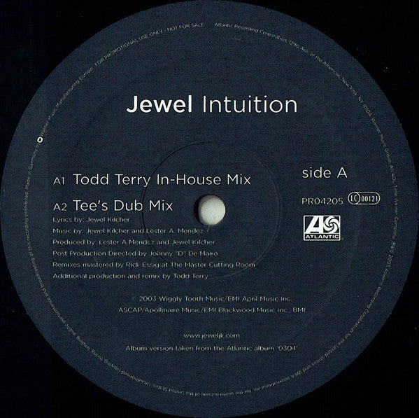 Jewel : Intuition (12", Single, Promo)