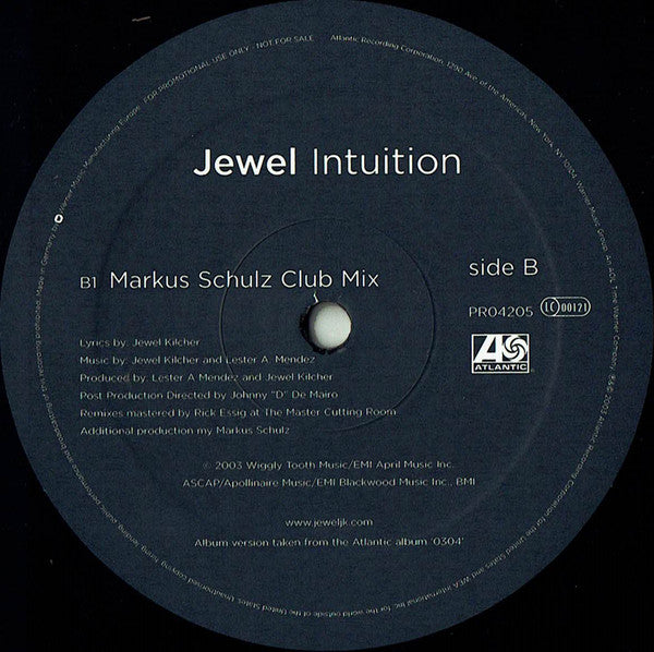 Jewel : Intuition (12", Single, Promo)