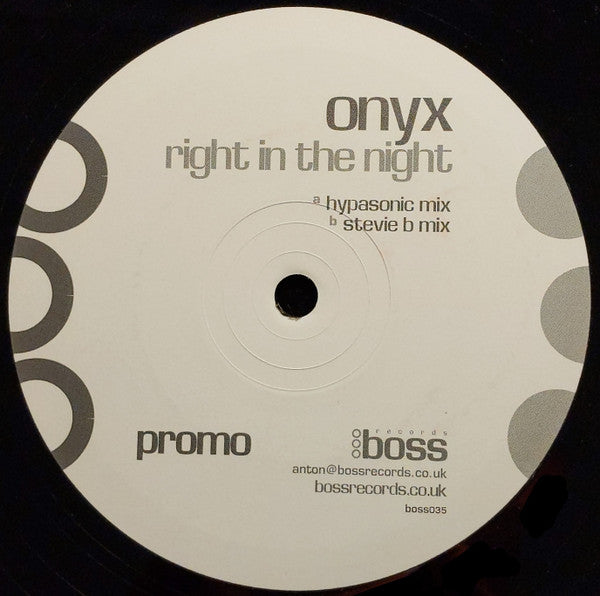 Onyx (2) : Right In The Night (12", Promo)
