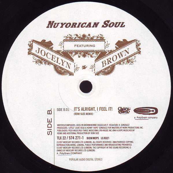 Nuyorican Soul Featuring Jocelyn Brown : It's Alright, I Feel It! (A.M.) (12")