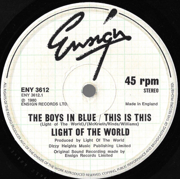 Light Of The World : The Boys In Blue / This Is This (12", Single)