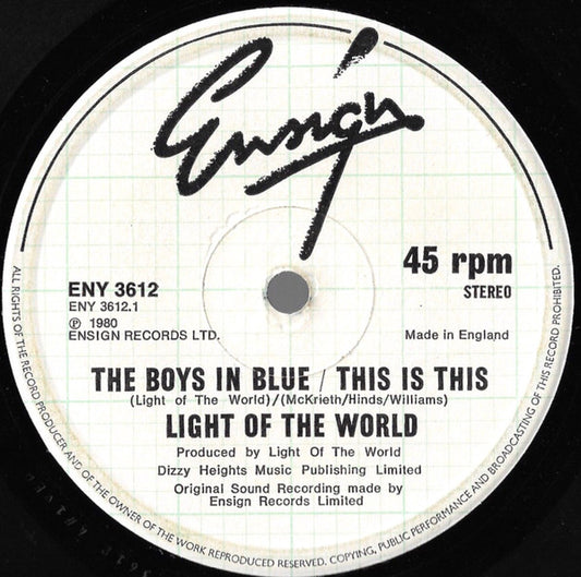 Light Of The World : The Boys In Blue / This Is This (12", Single)