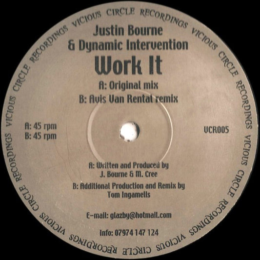 Justin Bourne & Dynamic Intervention : Work It (12")