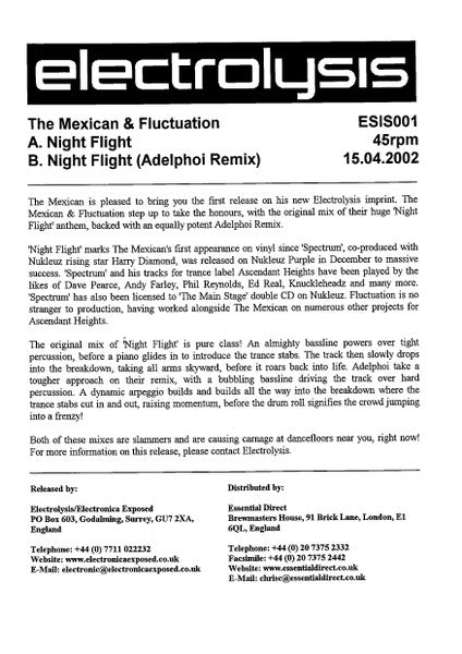 The Mexican & Fluctuation : Night Flight (12")