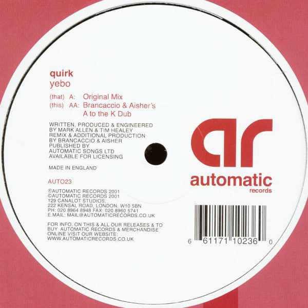 Quirk : Yebo (12")