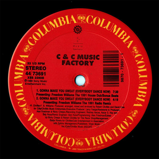 C & C Music Factory* Presenting Freedom Williams : Gonna Make You Sweat (Everybody Dance Now) (1991 Remix) (12")
