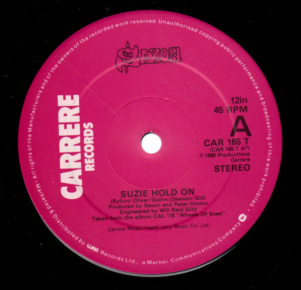 Saxon : Suzie Hold On (12", Single)