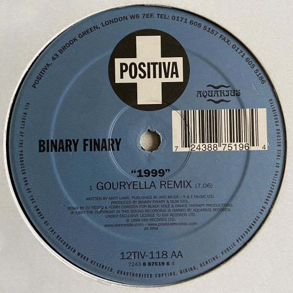 Binary Finary : 1999 (12")