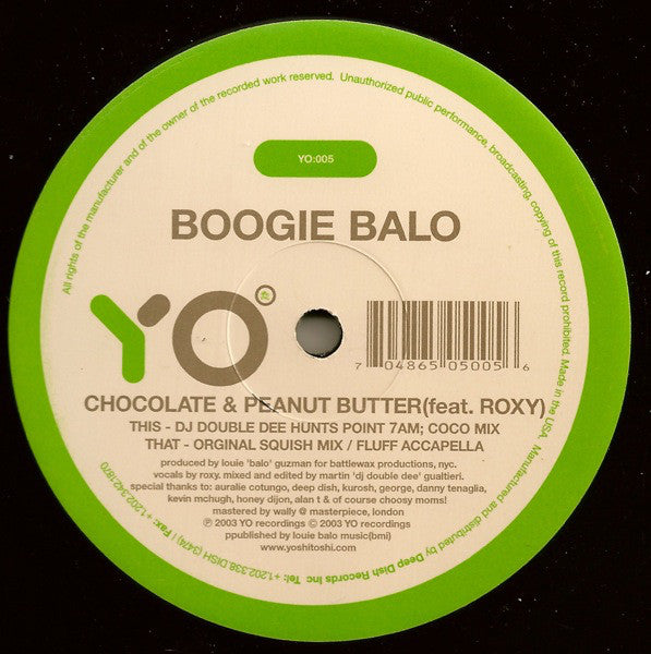 Boogie Balo* : Chocolate & Peanut Butter (2x12")