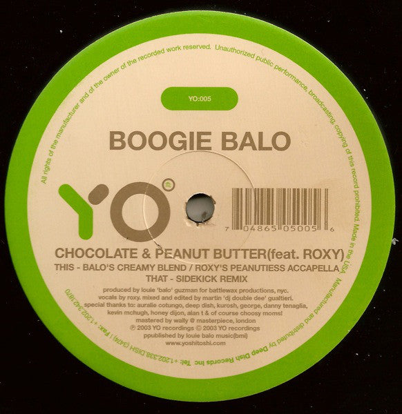 Boogie Balo* : Chocolate & Peanut Butter (2x12")