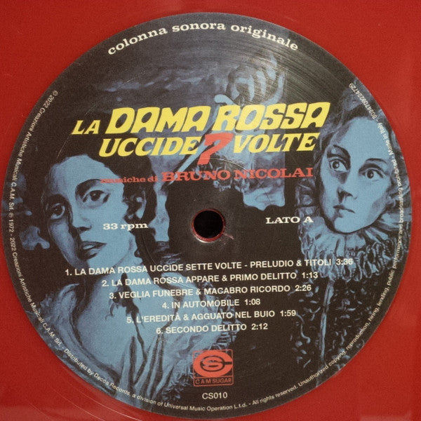 Bruno Nicolai : La Dama Rossa Uccide 7 Volte (Colonna Sonora Originale) (2xLP, Album, RSD, Ltd, RE, RM, S/Edition, Red)