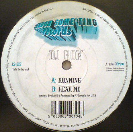 DJ Ron : Running / Hear Me (12")