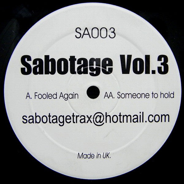 Sabotage Trax : Sabotage Vol.3 (12")