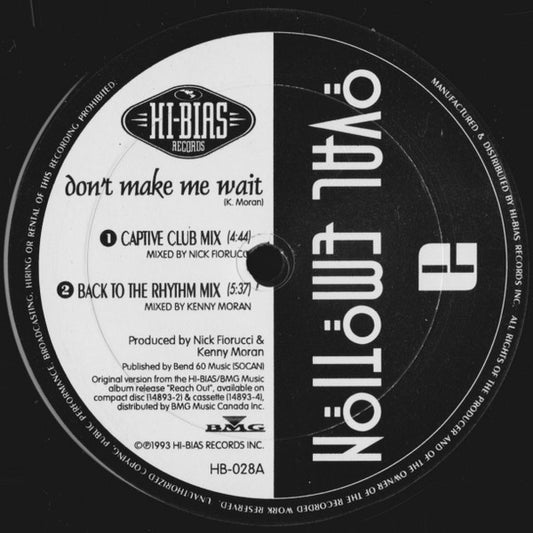 Oval Emotion : Don't Make Me Wait (2x12", Blu)