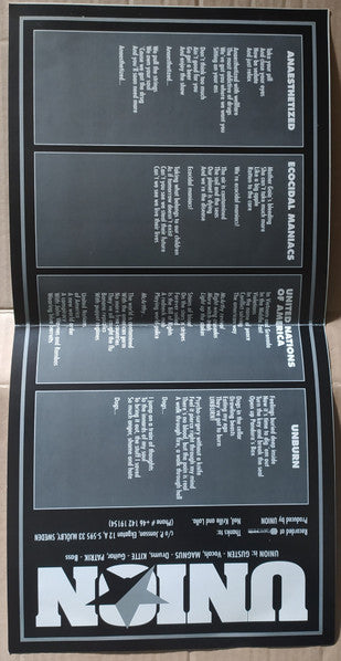 Union (5) : Anaesthetized (7", EP)