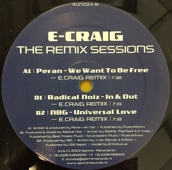 E-Craig : The Remix Sessions (12")