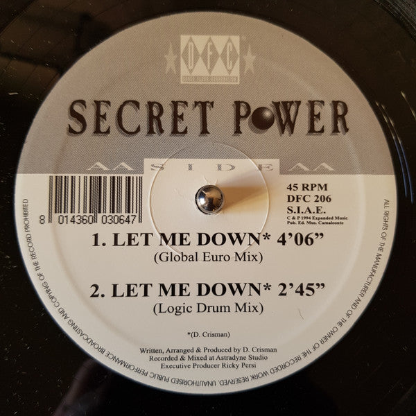 Secret Power : Let Me Down (12", RE)