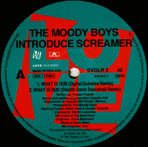 The Moody Boys Introduce Screamer : What Is Dub? (The KLF And Appollo 440 Remixes) (12")