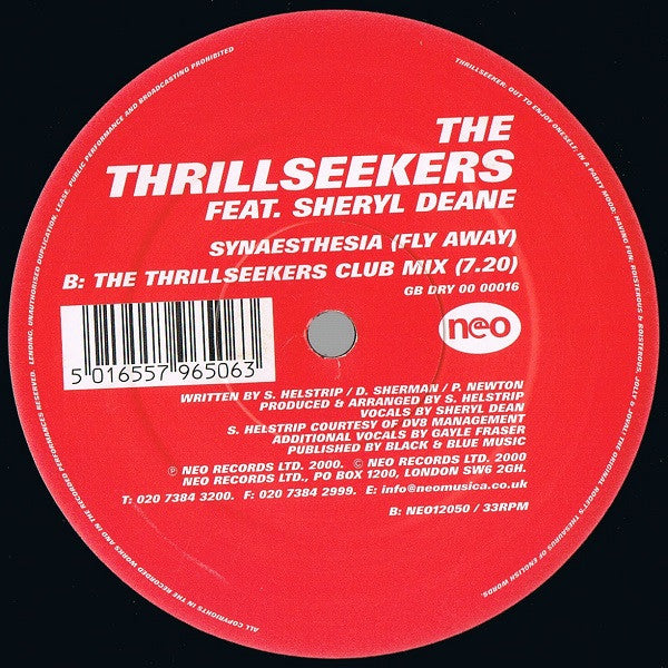 The Thrillseekers Feat. Sheryl Deane : Synaesthesia (Fly Away) (12")