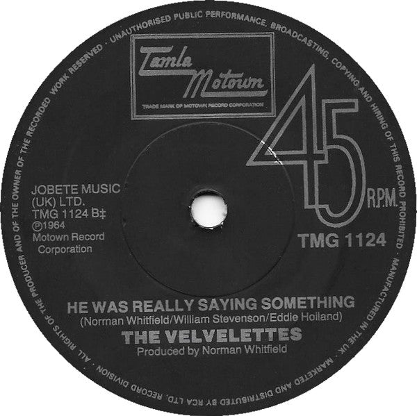 The Velvelettes : Needle In A Haystack (7", Single, RE, Sol)