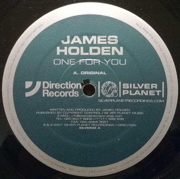 James Holden : One For You (12", Promo)