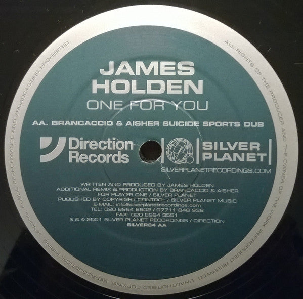 James Holden : One For You (12", Promo)