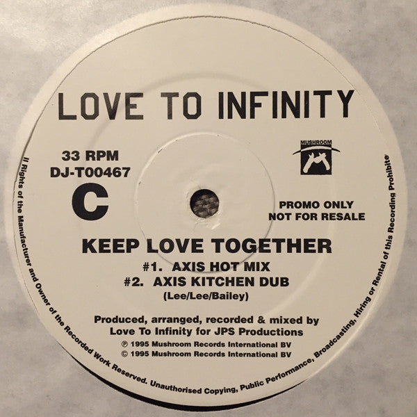 Love To Infinity : Keep Love Together (2x12", Promo)