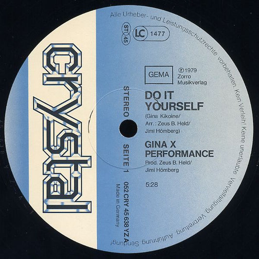 Gina X Performance : Do It Yourself / No G.D.M. (12", Maxi)