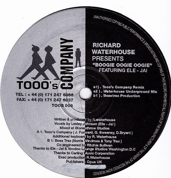 Richard Waterhouse Featuring Ele - Jai : Boogie Oogie Oogie (12")