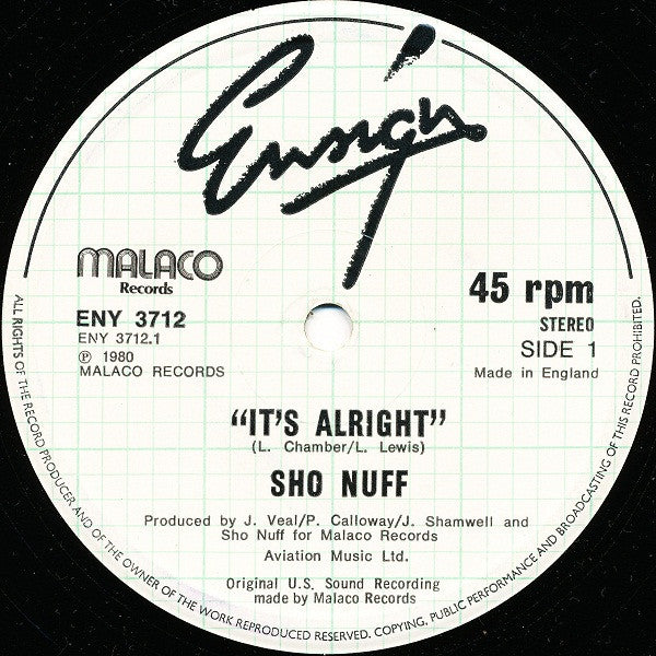 Sho Nuff : It's Alright (12", Single)