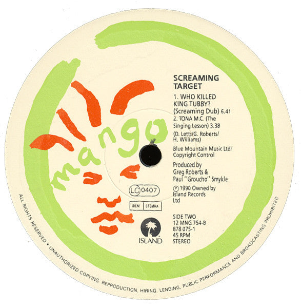 Screaming Target : Who Killed King Tubby? (12")