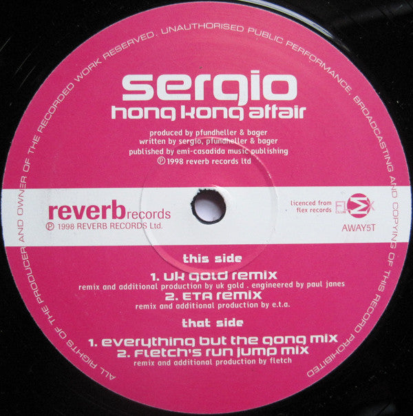 Sergio : Hong Kong Affair (12", Single)