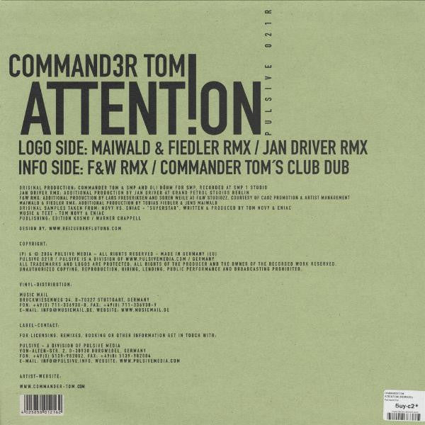 Command3r Tom* : Attent!on (Remixes) (12")