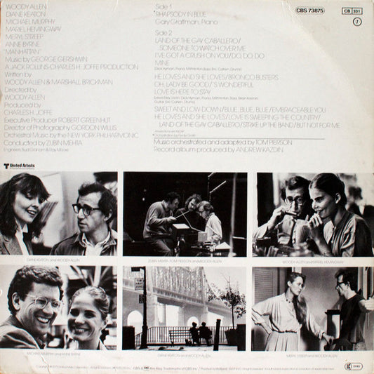 George Gershwin, New York Philharmonic, Zubin Mehta, Gary Graffman : Music From The Woody Allen Film "Manhattan" (LP, Album)