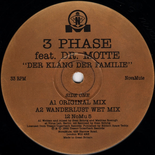 3 Phase Feat. Dr. Motte : Der Klang Der Familie (The Remixes) (12")