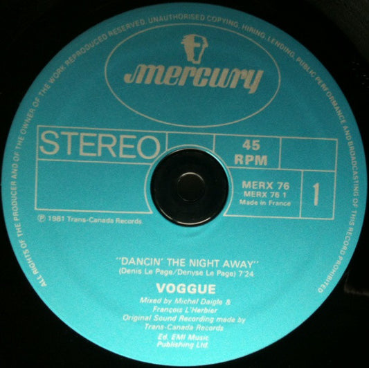 Voggue : Dancin' The Night Away (12")