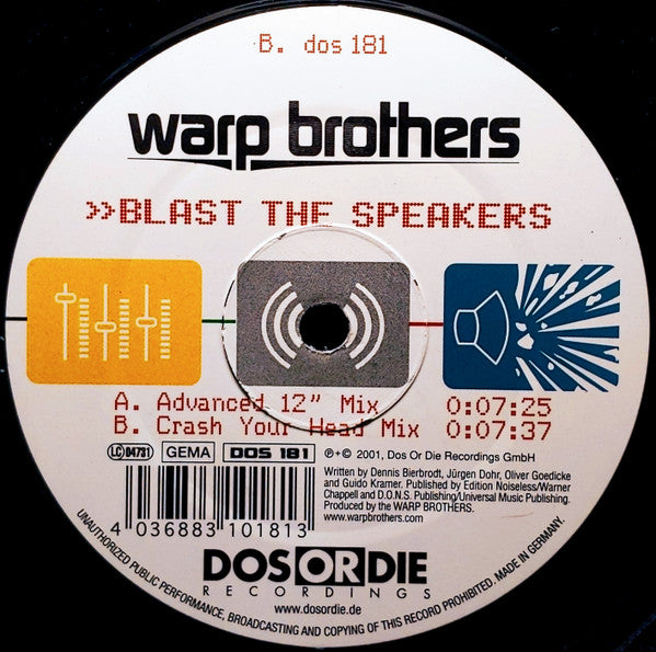 Warp Brothers : Blast The Speakers (12")