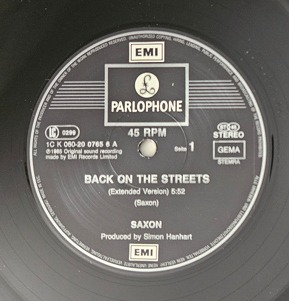 Saxon : Back On The Streets (Extended Version) (12", Maxi)