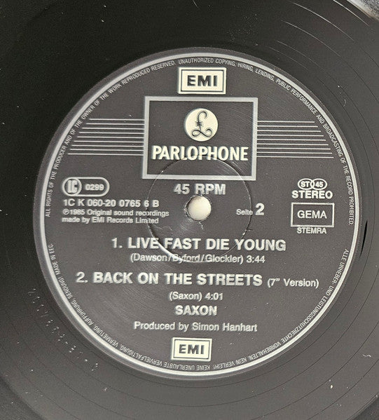 Saxon : Back On The Streets (Extended Version) (12", Maxi)