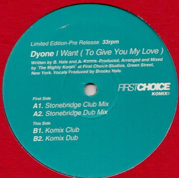 Dionne : I Want (To Give You My Love) (12", Ltd)