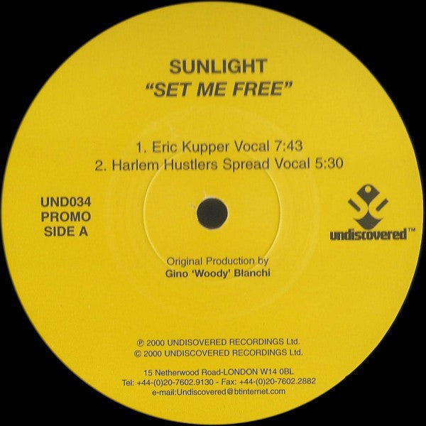 Sunlight : Set Me Free (12", Promo)