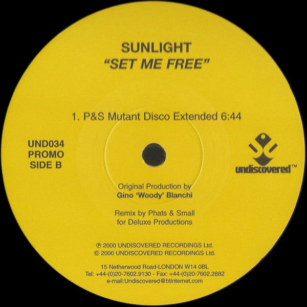 Sunlight : Set Me Free (12", Promo)
