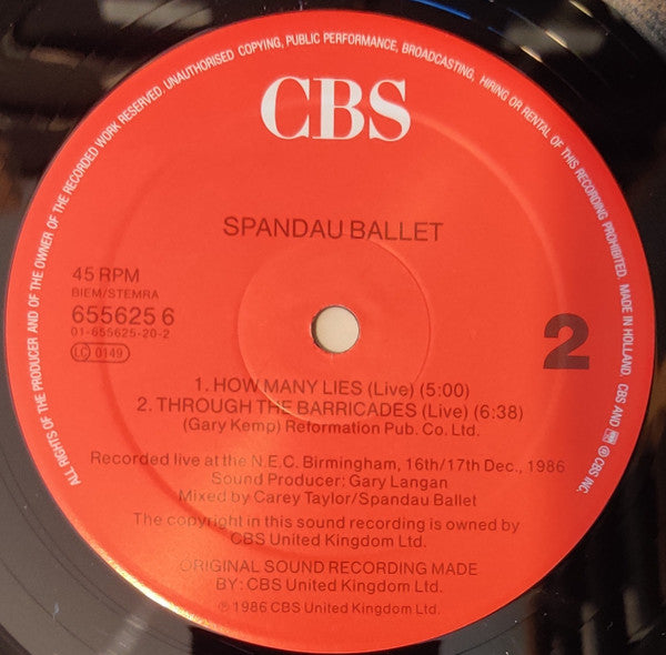 Spandau Ballet : Crashed Into Love (12", Single)
